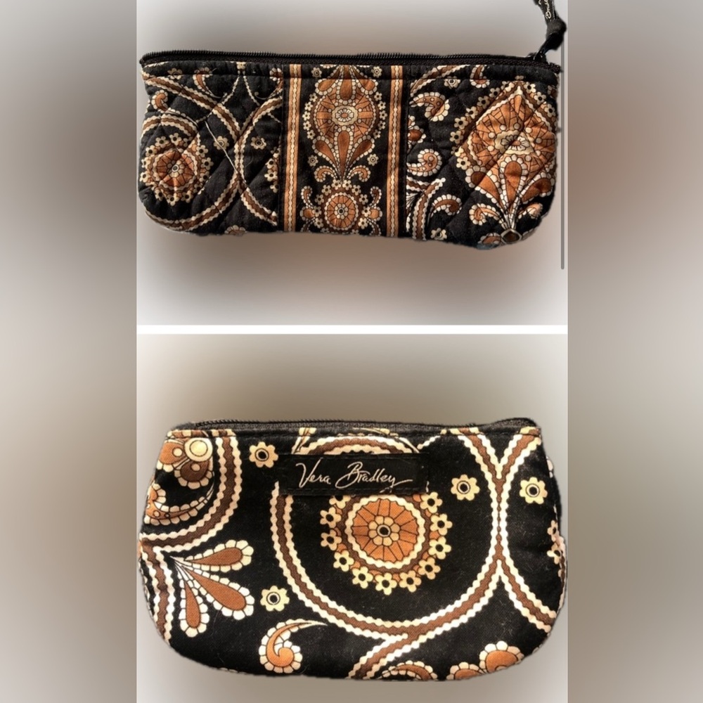 Two Vera Bradley Quilted Cosmetic Bags: Big & small